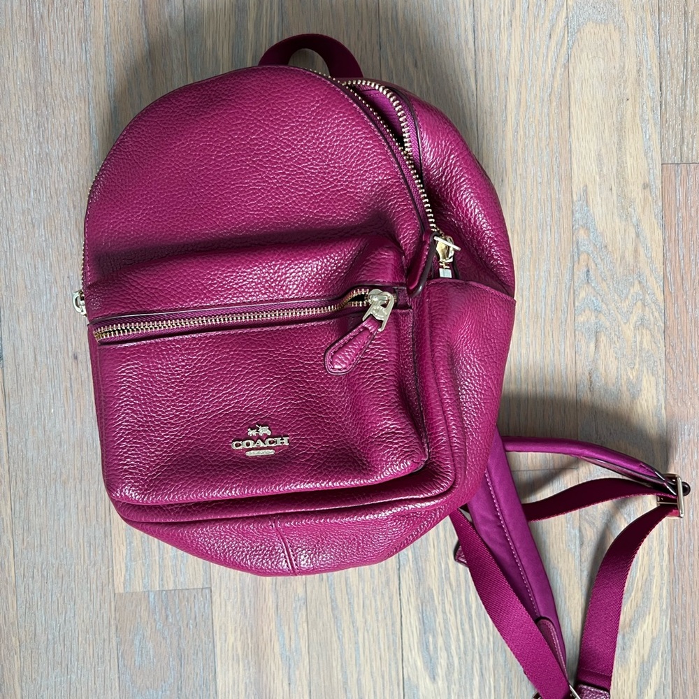 Coach small leather backpack - magenta